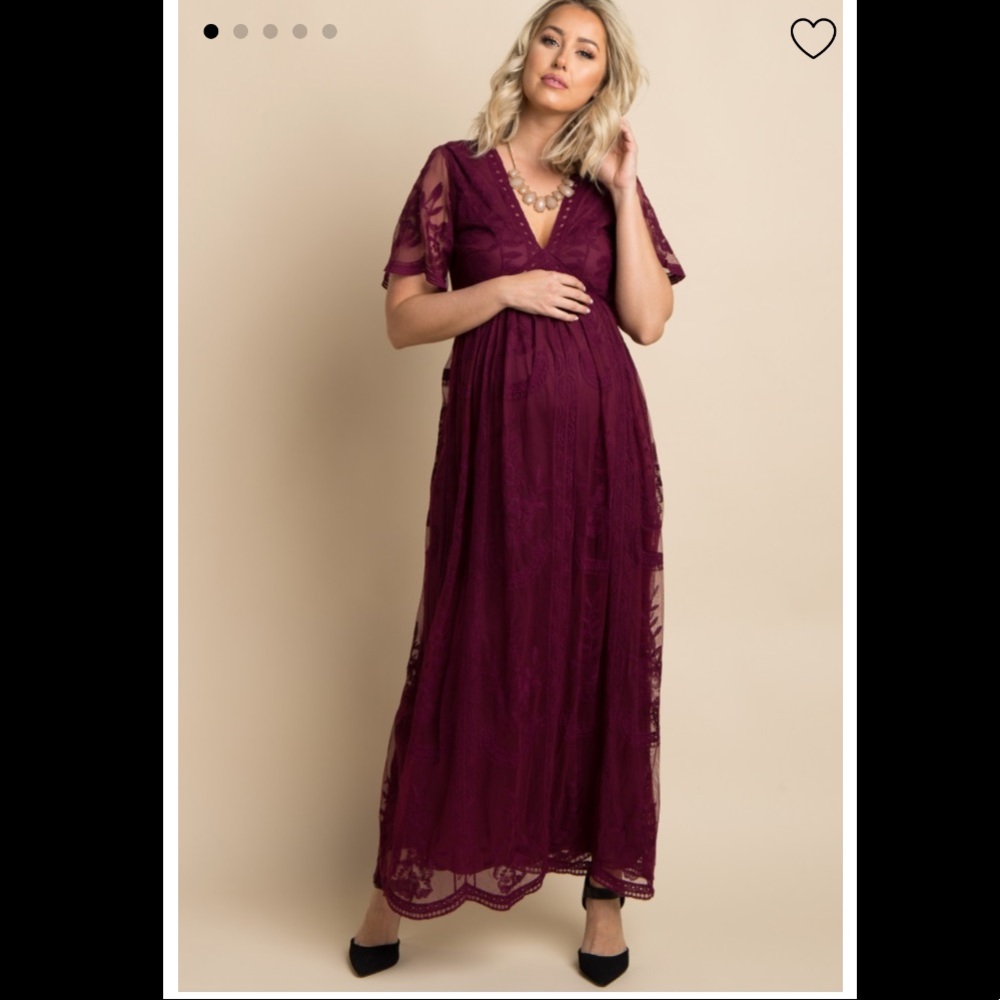 *PRICE REDUCED* Pink Blush Maternity Lace Maxi